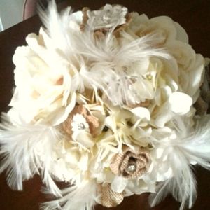 Romantic Rustic Bridal Bouquet Groom Bout FINAL SALE